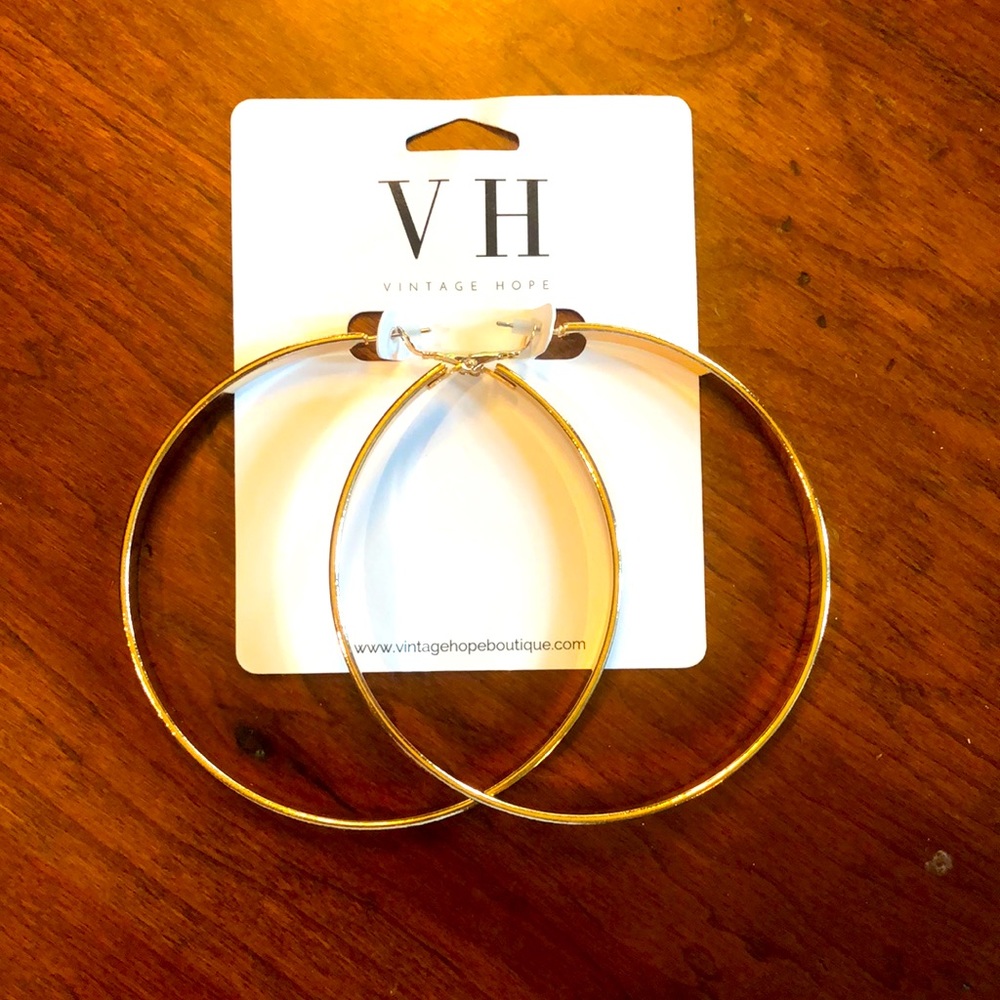 Large gold hoop earrings